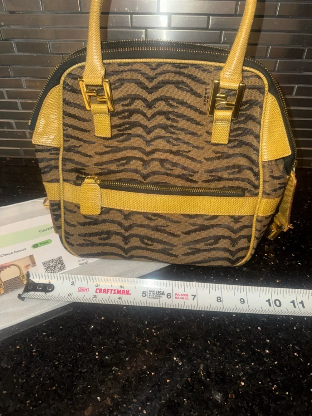 Fendi (RARE) Zebra Print Brown Shoulder Bag - Picture 12 of 13